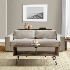 Betsy 42 in. Natural Brown Rectangle Reclaimed Wood Farmhouse Coffee Table With Storage and Metal Legs by The Urban Port -The Urban Port Sales brown the urban port coffee tables upt 273091 31 1000