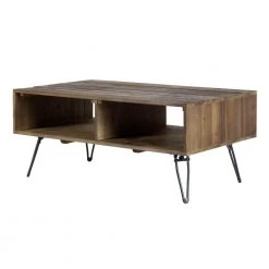 Betsy 42 in. Natural Brown Rectangle Reclaimed Wood Farmhouse Coffee Table With Storage and Metal Legs by The Urban Port -The Urban Port Sales brown the urban port coffee tables upt 273091 4f 1000