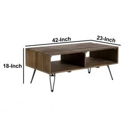 Betsy 42 in. Natural Brown Rectangle Reclaimed Wood Farmhouse Coffee Table With Storage and Metal Legs by The Urban Port -The Urban Port Sales brown the urban port coffee tables upt 273091 66 1000