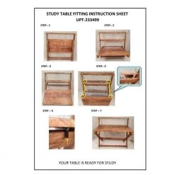 42 in. W Brown Wooden Top Rectangular Folding Study Table with Elevated Shelf and X-Shape Legs by The Urban Port -The Urban Port Sales brown the urban port end side tables upt 233499 66 1000