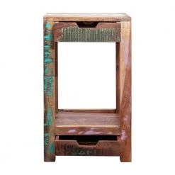 25.5 in. Brown 2-Drawer Industrial Wooden Storage Side Table with Cut Out Pulls by The Urban Port -The Urban Port Sales brown the urban port end side tables upt 238088 1f 1000