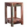 25.5 in. Brown 2-Drawer Industrial Wooden Storage Side Table with Cut Out Pulls by The Urban Port