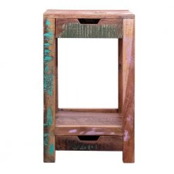 25.5 in. Brown 2-Drawer Industrial Wooden Storage Side Table with Cut Out Pulls by The Urban Port -The Urban Port Sales brown the urban port end side tables upt 238088 c3 1000