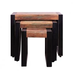 24 in. Brown and Black Rectangular Wooden Stacking Nesting Table with Metal Base (Set of 3) by The Urban Port -The Urban Port Sales brown the urban port end side tables upt 238090 4f 1000