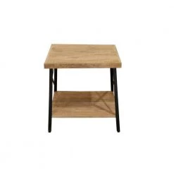 24 in. Brown and Gray Rectangle Side Table with Open Bottom Shelf and Metal Legs by The Urban Port -The Urban Port Sales brown the urban port end side tables upt 263593 1f 1000