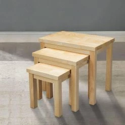 21 in. Natural Brown Rectangular Nesting Table with Wooden Frame (Set of 3) by The Urban Port -The Urban Port Sales brown the urban port end side tables upt 266394 31 1000