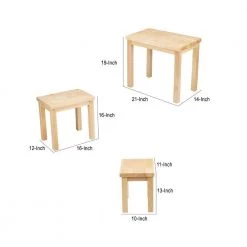 21 in. Natural Brown Rectangular Nesting Table with Wooden Frame (Set of 3) by The Urban Port -The Urban Port Sales brown the urban port end side tables upt 266394 fa 1000