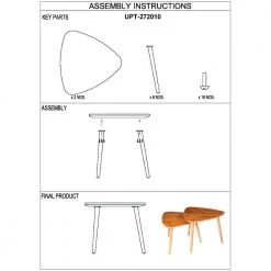 22.6 in. Brown Triangle Grain Guitar Pick Style Nesting Acacia Wood Side Table (Set of 2) by The Urban Port -The Urban Port Sales brown the urban port end side tables upt 272010 1d 1000
