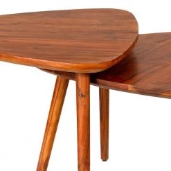 22.6 in. Brown Triangle Grain Guitar Pick Style Nesting Acacia Wood Side Table (Set of 2) by The Urban Port -The Urban Port Sales brown the urban port end side tables upt 272010 1f 1000
