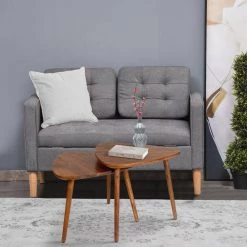 22.6 in. Brown Triangle Grain Guitar Pick Style Nesting Acacia Wood Side Table (Set of 2) by The Urban Port -The Urban Port Sales brown the urban port end side tables upt 272010 31 1000