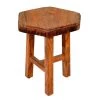 15 in. Warm Brown Hexagon Acacia Wood Side Table with Live Edge Top by The Urban Port