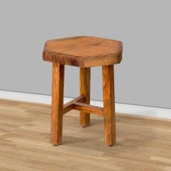 15 in. Warm Brown Hexagon Acacia Wood Side Table with Live Edge Top by The Urban Port -The Urban Port Sales brown the urban port end side tables upt 272017 76 1000