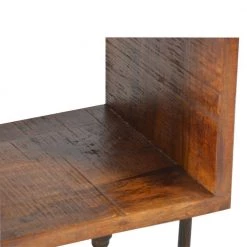Industrial Style Brown Cube Shape Wooden Nightstand with Rough Sawn Texture 15.5 in. L x 14.5 in. W x 22 in. H by The Urban Port -The Urban Port Sales brown the urban port nightstands upt 204786 1f 1000