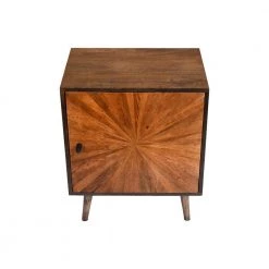 Modern 0-Drawer Brown Wooden Nightstand with 1-Door 20 in. L x 13.75 in. W x 24 in. H by The Urban Port