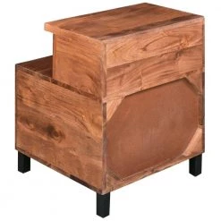 22 in. Acacia Wood 2-Drawers Walnut Brown and Open Cubby Nightstand and Bedside Table 17 in. L x 17 in. W x 22 in. H by The Urban Port -The Urban Port Sales brown the urban port nightstands upt 272520 44 1000