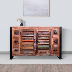 Brown Plank Style Reclaimed Wood 6-Drawer Sideboard Storage Cabinet with 2-Doors by The Urban Port -The Urban Port Sales brown the urban port sideboards buffet tables upt 238089 31 1000