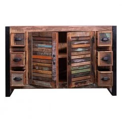 Brown Plank Style Reclaimed Wood 6-Drawer Sideboard Storage Cabinet with 2-Doors by The Urban Port -The Urban Port Sales brown the urban port sideboards buffet tables upt 238089 4f 1000
