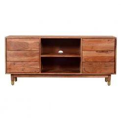 16 in. Brown Wood TV Stand Fits TVs Up to 52 in. with Storage Doors by The Urban Port -The Urban Port Sales brown the urban port tv stands upt 197866 c3 1000
