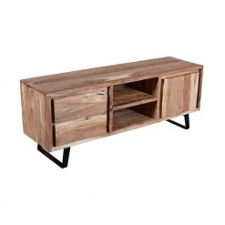 57 in. Brown 2-Drawer Wooden TV media Cabinet with 1-Door and Live Edge Design Fits TV's up to 55 in. by The Urban Port
