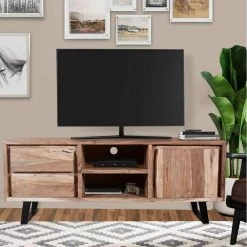 57 in. Brown 2-Drawer Wooden TV media Cabinet with 1-Door and Live Edge Design Fits TV's up to 55 in. by The Urban Port 16 57 in. Brown 2-Drawer Wooden TV media Cabinet with 1-Door and Live Edge Design Fits TV's up to 55 in. by The Urban Port -The Urban Port Sales brown the urban port tv stands upt 237992 76 1000