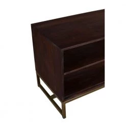 63 in. Brown 2-Drawer Mango Wood TV Media Cabinet with Herringbone inlaid Door Storage by The Urban Port -The Urban Port Sales brown the urban port tv stands upt 238002 1f 1000