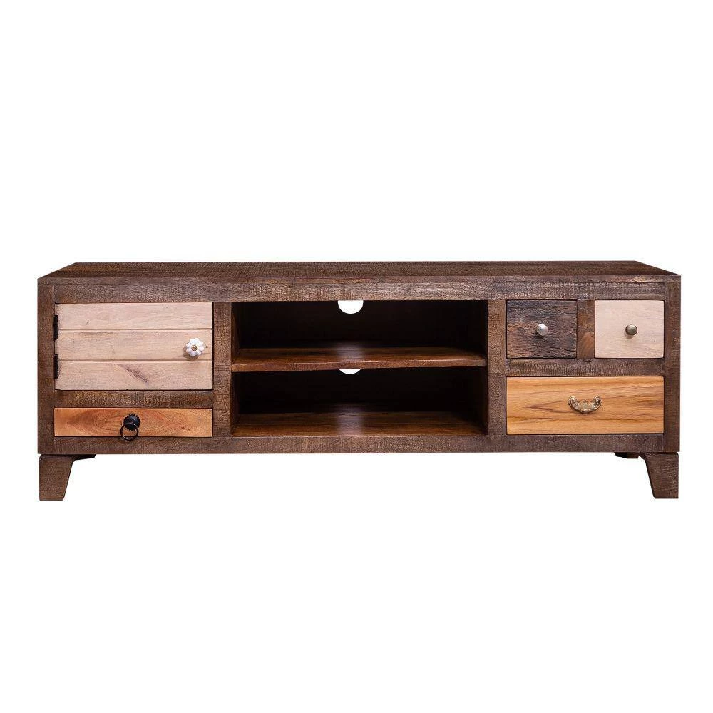 17.22 in. Brown 4-Drawer Media Console Cabinet with 1 Door and 2 Open Compartments by The Urban Port 6 17.22 in. Brown 4-Drawer Media Console Cabinet with 1 Door and 2 Open Compartments by The Urban Port - Image 6