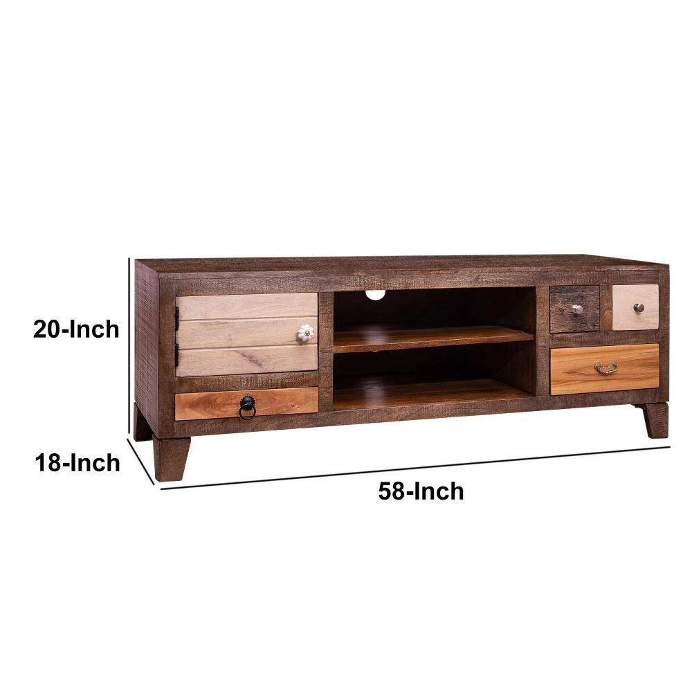 17.22 in. Brown 4-Drawer Media Console Cabinet with 1 Door and 2 Open Compartments by The Urban Port 10 17.22 in. Brown 4-Drawer Media Console Cabinet with 1 Door and 2 Open Compartments by The Urban Port - Image 10