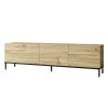 67 In. Natural Wood and Metal TV Console Entertainment Media Center with Cabinet Doors by The Urban Port