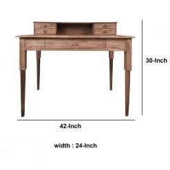 23.5 in. H W Rectangular Walnut Brown 5-Drawer Wooden Home Office Study Writing Desk with Detachable Legs by The Urban Port -The Urban Port Sales brown the urban port writing desks upt 236580 fa 1000