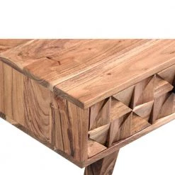 37.5 in. Oak Brown Acacia Wood 3D Accent Drawer Writing Desk by The Urban Port -The Urban Port Sales brown the urban port writing desks upt 242831 4f 1000