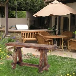 Cappuccino Brown Wooden Garden Patio Bench With Retro Etching by The Urban Port -The Urban Port Sales cappuccino brown the urban port dining benches upt 69623 31 1000