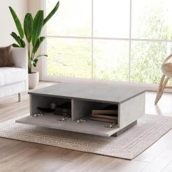 23.6 in. Charcoal and Gray Modern Rectangular Particle Board Plinth Base Coffee Table with Storage by The Urban Port -The Urban Port Sales charcoal and gray the urban port coffee tables upt 272742 31 1000