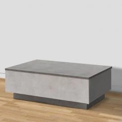 23.6 in. Charcoal and Gray Modern Rectangular Particle Board Plinth Base Coffee Table with Storage by The Urban Port -The Urban Port Sales charcoal and gray the urban port coffee tables upt 272742 44 1000