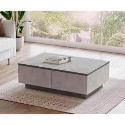 23.6 in. Charcoal and Gray Modern Rectangular Particle Board Plinth Base Coffee Table with Storage by The Urban Port -The Urban Port Sales charcoal and gray the urban port coffee tables upt 272742 fa 1000