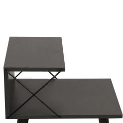 19.7 in. Charcoal Gray and Brown 21.7 in. Rectangular Wooden 2-Tier Nightstand Side Table with Crossed Metal Bar Frame by The Urban Port -The Urban Port Sales charcoal gray and brown the urban port nightstands upt 272768 4f 1000