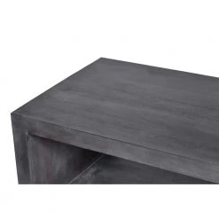 58 in. L Charcoal Gray Rectangular Cube Shape Wooden Coffee Table with Open Bottom Shelf by The Urban Port -The Urban Port Sales charcoal gray the urban port coffee tables upt 230676 4f 1000