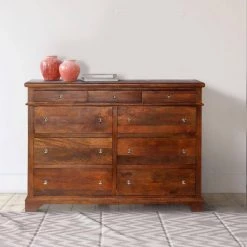Cherry Brown Sideboard with 9-Drawers and Wooden Frame by The Urban Port -The Urban Port Sales cherry brown the urban port sideboards buffet tables upt 262405 31 1000