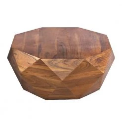Diamond 34 in. Dark Brown Medium Round Wood Coffee Table with Smooth Top by The Urban Port