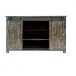 19 in. Distressed Brown Rectangular Wooden Console with Barn Style Sliding Door Storage by The Urban Port -The Urban Port Sales distressed brown the urban port console tables upt 205742 4f 1000
