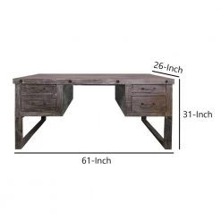 26 in. W Distressed Brown 4-Drawer Wooden Home Office Writing Desk with Sled Leg Support by The Urban Port -The Urban Port Sales distressed gray the urban port writing desks upt 233116 44 1000