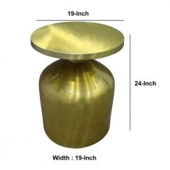19 in. W Gold Metal Frame End Table with Round Top and Bottle Shape Base by The Urban Port -The Urban Port Sales gold the urban port end side tables upt 247181 76 1000
