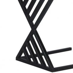 Industrial Gray and Black Metal Frame End Table with Square Wood Top C-Shaped by The Urban Port -The Urban Port Sales gray and black the urban port c tables upt 263761 44 1000