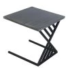 Industrial Gray and Black Metal Frame End Table with Square Wood Top C-Shaped by The Urban Port