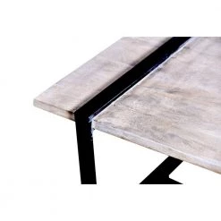 26 in. Gray and Black Rectangular Wooden Top Coffee Table with Geometric Metal Frame by The Urban Port -The Urban Port Sales gray and black the urban port coffee tables upt 263595 1f 1000