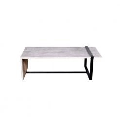 26 in. Gray and Black Rectangular Wooden Top Coffee Table with Geometric Metal Frame by The Urban Port -The Urban Port Sales gray and black the urban port coffee tables upt 263595 44 1000