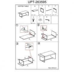 26 in. Gray and Black Rectangular Wooden Top Coffee Table with Geometric Metal Frame by The Urban Port -The Urban Port Sales gray and black the urban port coffee tables upt 263595 66 1000