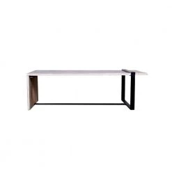 26 in. Gray and Black Rectangular Wooden Top Coffee Table with Geometric Metal Frame by The Urban Port -The Urban Port Sales gray and black the urban port coffee tables upt 263595 c3 1000
