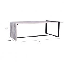 26 in. Gray and Black Rectangular Wooden Top Coffee Table with Geometric Metal Frame by The Urban Port -The Urban Port Sales gray and black the urban port coffee tables upt 263595 fa 1000