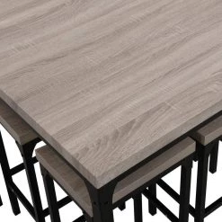 5-Piece Square Gray and Black Wood Top Counter Height Dining Table and Stool Set (Seats 4) by The Urban Port -The Urban Port Sales gray and black the urban port dining room sets upt 238485 4f 1000