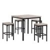 5-Piece Square Gray and Black Wood Top Counter Height Dining Table and Stool Set (Seats 4) by The Urban Port